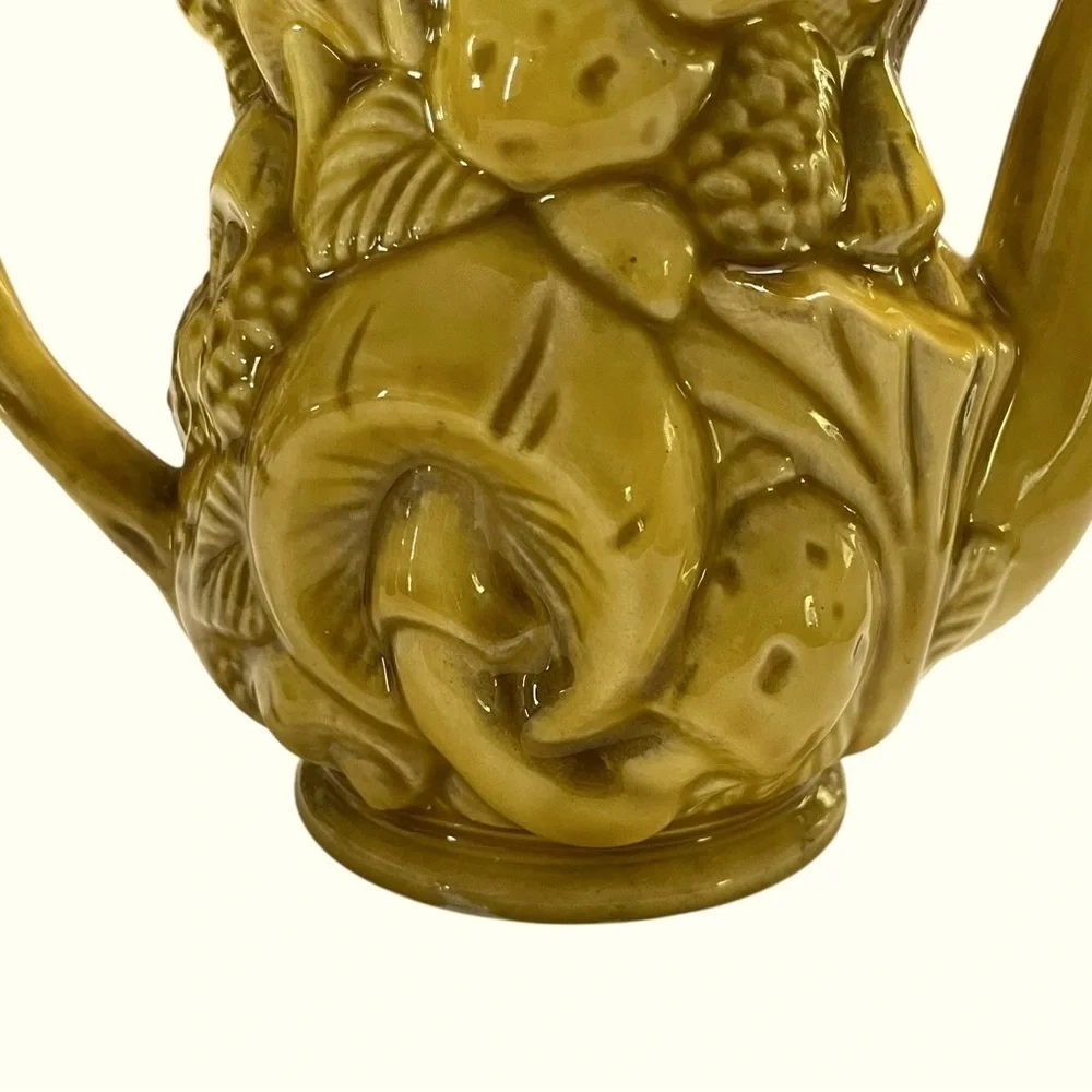 VTG Japanese Yellow Ceramic Mushroom Tea Pot